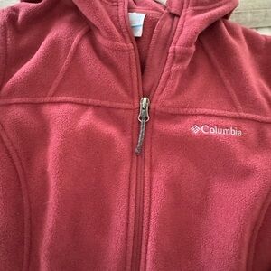 Columbia Pink Fleece Jacket with Standing Collar